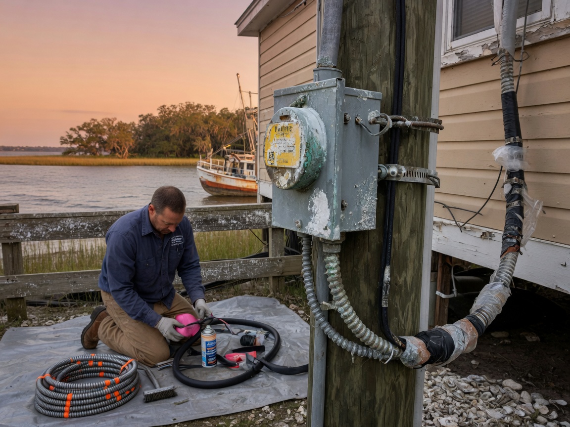 Protecting Outdoor Wiring from Salt Air Corrosion Near Mobile Bay